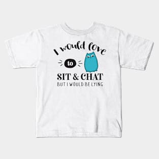 Love to Chat Lying Cute Cat Kids T-Shirt